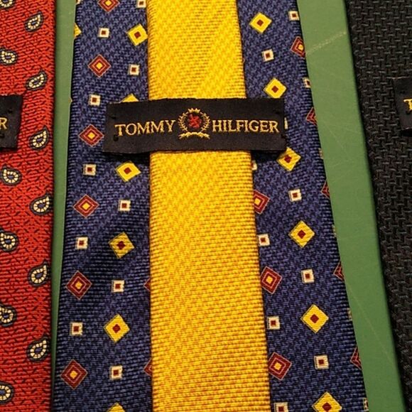 Tommy Hilfiger Red, Blue and Yellow Silk Ties - Picture 3 of 9